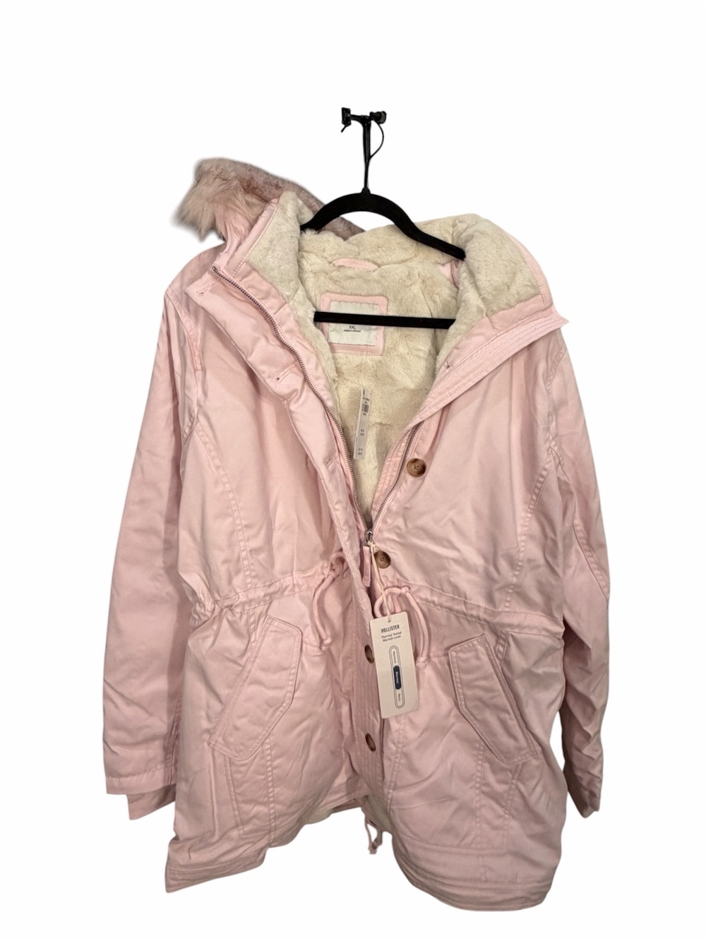 Women’s Pink Faux-Fur Lined Parka Jacket-NWT - Picture 2 of 8